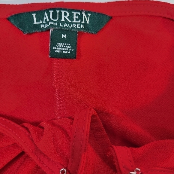 Lauren Ralph Lauren Red Long Sleeve Blouse - Picture 8 of 10